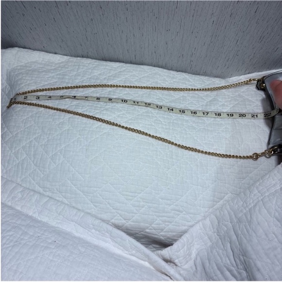 Coach 20 swinger metallic hobo crossbody handbag silver gold two tone mini purse - Picture 14 of 17